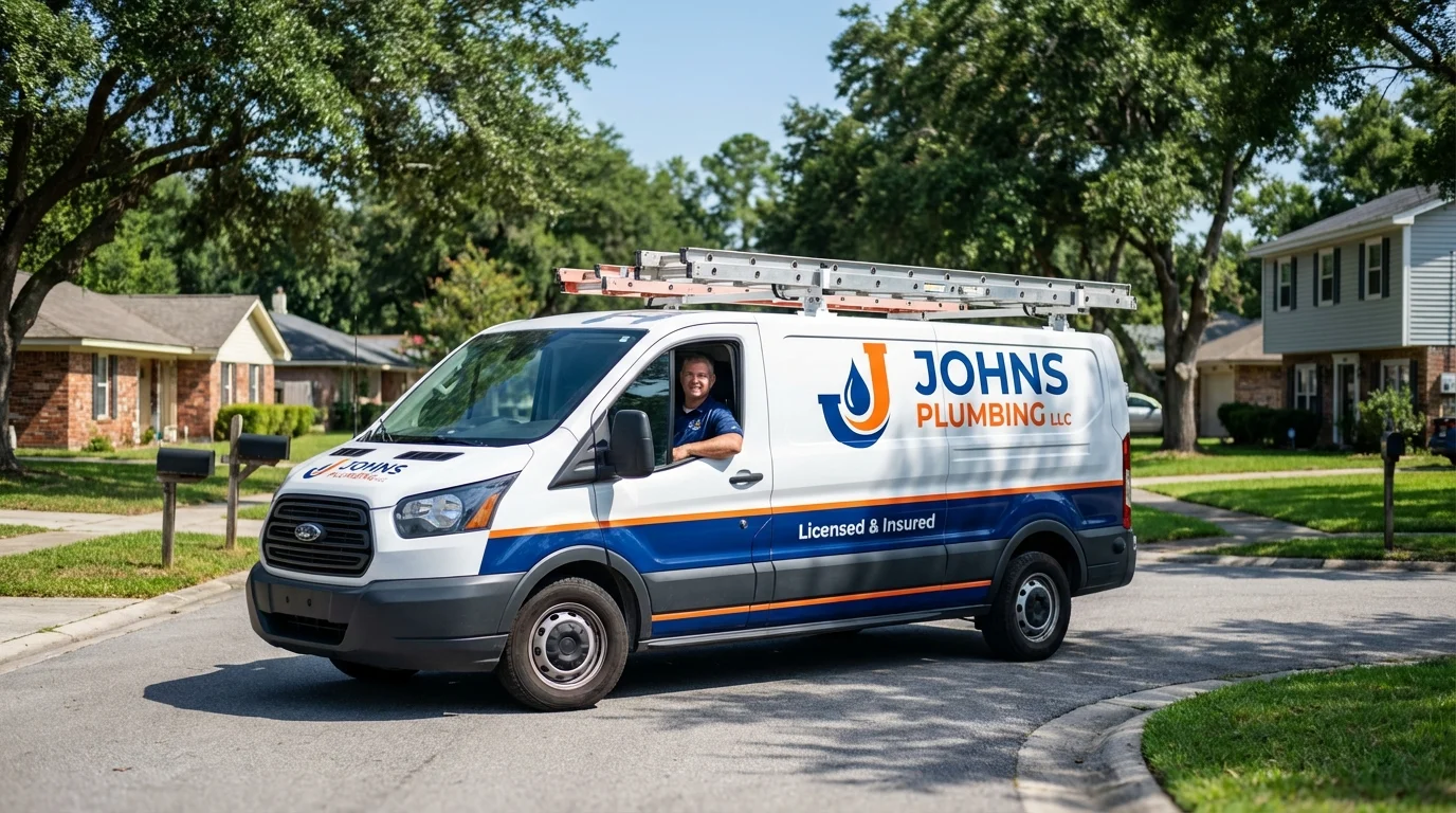 Johns Plumbing LLC service van in Fox River Grove, IL
