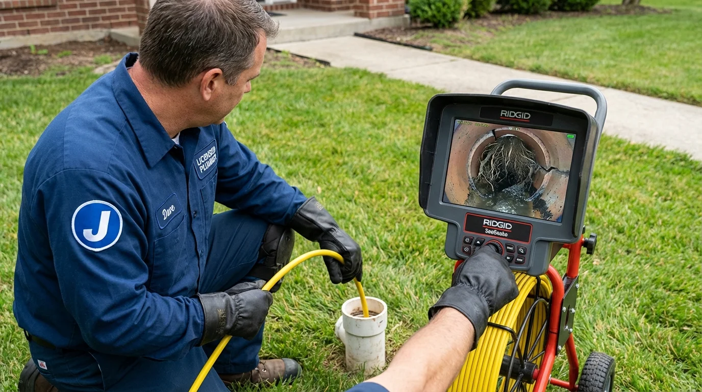 Sewer camera inspection being performed by Johns Plumbing LLC in Fox River Grove