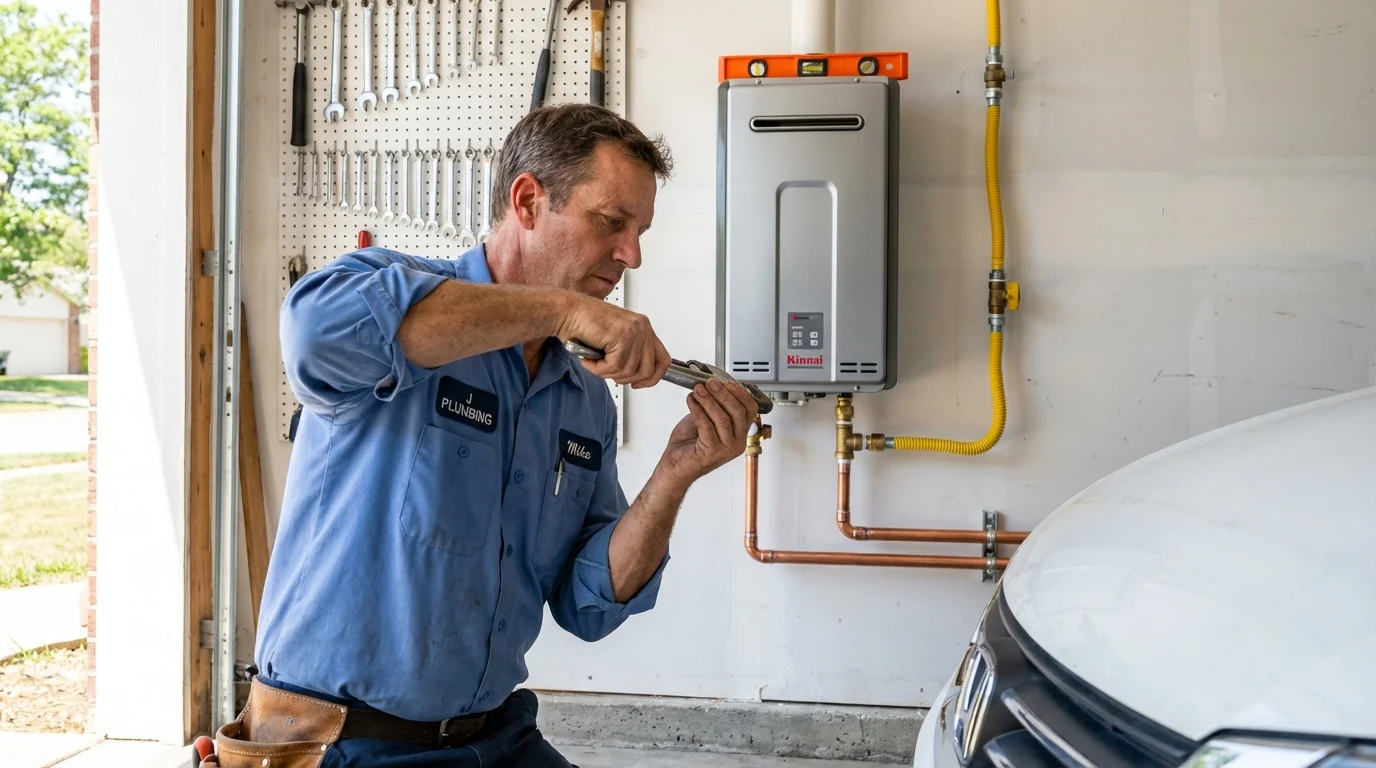 Tankless water heater installation by a Johns Plumbing LLC plumber in Fox River Grove